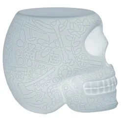 Qeeboo - Mexico Stool and Sidetable Lamp with Rechargeable Led - Translucent - Qeeboo Stool by Studio Job - Avvenice