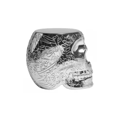 Qeeboo - Mexico Stool and Sidetable Metal Finish - Silver - Qeeboo Table by Studio Job - Furniture - Home - Avvenice