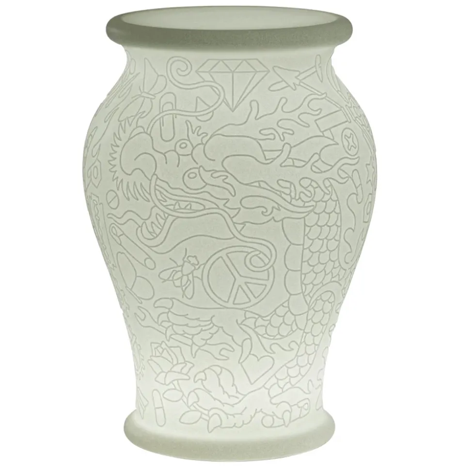 Qeeboo - Ming Planter and Champagne Cooler with Rechargeable Led - Translucent - Qeeboo Planter by Studio Job - Avvenice