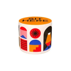 Qeeboo - Pouf Oggian Sit Here Orange S - Qeeboo Pouf by Marco Oggian - Furnishing - Home - Avvenice