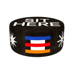 Qeeboo - Pouf Oggian Sit Here Black L - Qeeboo Pouf by Marco Oggian - Furnishing - Home - Avvenice