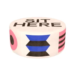 Qeeboo - Pouf Oggian Sit Here White L - Qeeboo Pouf by Marco Oggian - Furnishing - Home - Avvenice