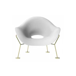 Qeeboo - Pupa Armchair Brass Base Indoor - White - Qeeboo Chair by Andrea Branzi - Furnishing - Home - Avvenice