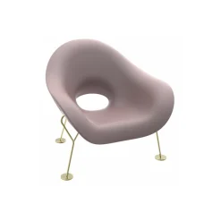 Qeeboo - Pupa Armchair Brass Base Indoor - Pink - Qeeboo Chair by Andrea Branzi - Furnishing - Home - Avvenice