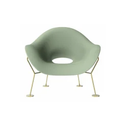 Qeeboo - Pupa Armchair Brass Base Indoor - Balsam Green - Qeeboo Chair by Andrea Branzi - Furnishing - Home - Avvenice