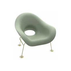 Qeeboo - Pupa Armchair Brass Base Indoor - Balsam Green - Qeeboo Chair by Andrea Branzi - Furnishing - Home - Avvenice