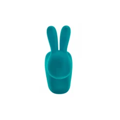 Qeeboo - Rabbit Chair Baby Velvet Finish - Turquoise - Qeeboo Chair by Stefano Giovannoni - Furniture - Home - Avvenice