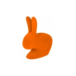 Qeeboo - Rabbit Chair Baby Velvet Finish - Orange - Qeeboo Chair by Stefano Giovannoni - Furniture - Home - Avvenice