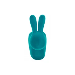 Qeeboo - Rabbit XS Bookend Velvet Finish - Turquoise - Qeeboo by Stefano Giovannoni - Furniture - Home - Avvenice