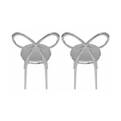 Qeeboo - Ribbon Chair Metal Finish Set of 2 Pieces - Silver - Qeeboo Chair by Nika Zupanc - Furnishing - Home - Avvenice