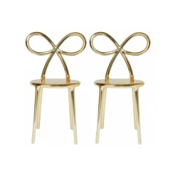 Qeeboo - Ribbon Chair Metal Finish Set of 2 Pieces - Gold - Qeeboo Chair by Nika Zupanc - Furnishing - Home - Avvenice