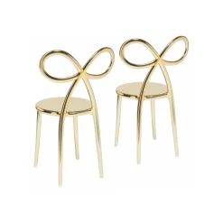 Qeeboo - Ribbon Chair Metal Finish Set of 2 Pieces - Gold - Qeeboo Chair by Nika Zupanc - Furnishing - Home - Avvenice
