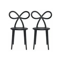Qeeboo - Ribbon Chair Set of 2 Pieces - Black - Qeeboo Chair by Nika Zupanc - Furnishing - Home - Avvenice