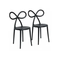Qeeboo - Ribbon Chair Set of 2 Pieces - Black - Qeeboo Chair by Nika Zupanc - Furnishing - Home - Avvenice