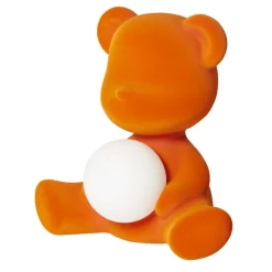 Qeeboo - Teddy Girl Rechargeable Lamp Velvet Finish - Orange - Standing Lamp by Stefano Giovannoni - Lighting - Home - Avvenice