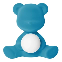 Qeeboo - Teddy Girl Rechargeable Lamp Velvet Finish - Light Blue - Standing Lamp by Stefano Giovannoni - Lighting - Home - Avvenice
