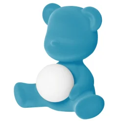 Qeeboo - Teddy Girl Rechargeable Lamp Velvet Finish - Light Blue - Standing Lamp by Stefano Giovannoni - Lighting - Home - Avvenice