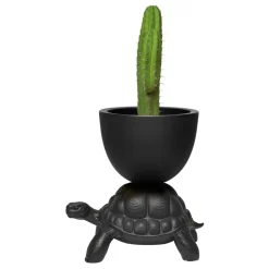 Qeeboo - Turtle Carry - Black - Qeeboo Planter and Champagne Cooler by Marcantonio - Furnishing - Home - Avvenice