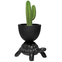 Qeeboo - Turtle Carry - Black - Qeeboo Planter and Champagne Cooler by Marcantonio - Furnishing - Home - Avvenice