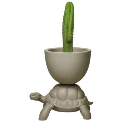 Qeeboo - Turtle Carry - Dove Grey - Qeeboo Planter and Champagne Cooler by Marcantonio - Furnishing - Home - Avvenice
