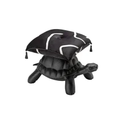 Qeeboo - Turtle Carry Pouf - Black - Qeeboo Pouf by Marcantonio - Furnishing - Home - Avvenice
