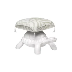 Qeeboo - Turtle Carry Pouf - White - Qeeboo Pouf by Marcantonio - Furnishing - Home - Avvenice