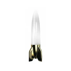Qeeboo - V-2 Schneider Lamp Metal Finish - Gold White - Qeeboo Lamp by Studio Job - Lighting - Home - Avvenice