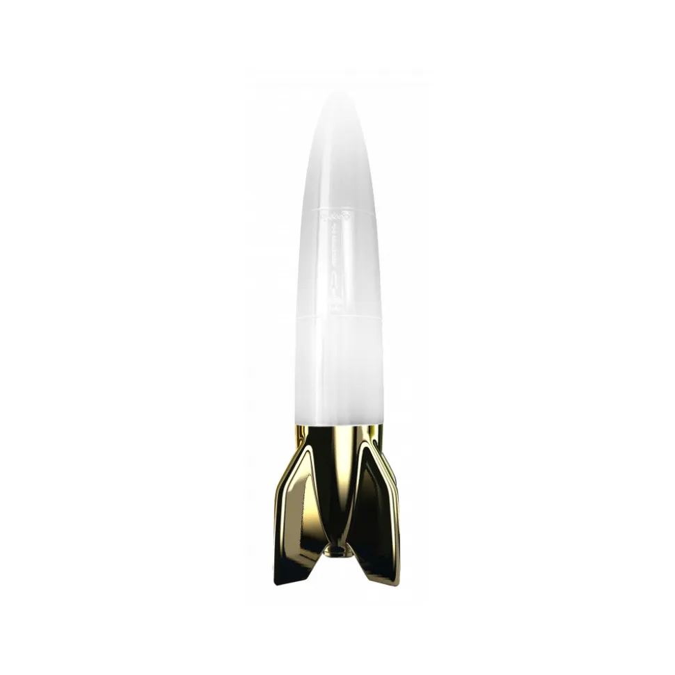 Qeeboo - V-2 Schneider Lamp Metal Finish - Gold White - Qeeboo Lamp by Studio Job - Lighting - Home - Avvenice