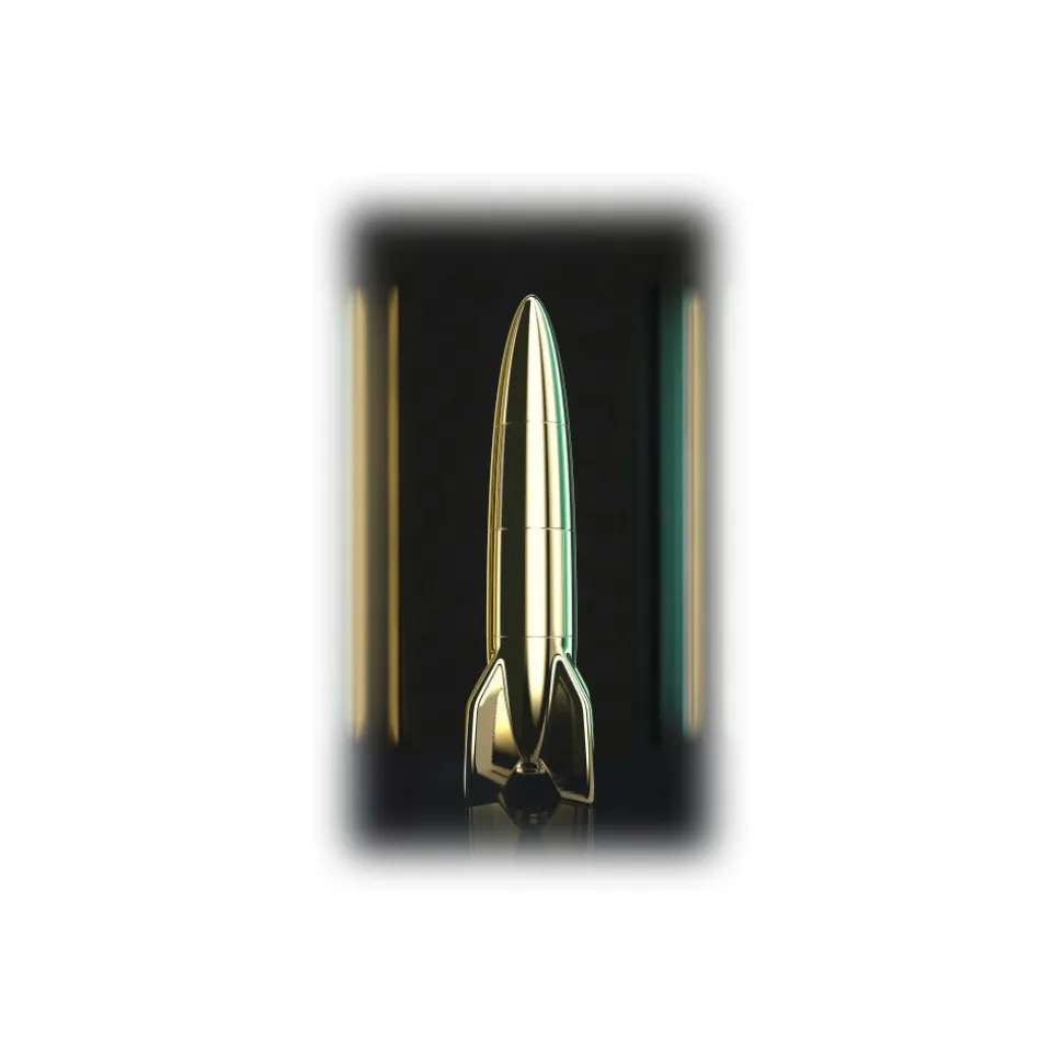 Qeeboo - V-2 Schneider Lamp Metal Finish - Gold - Qeeboo Lamp by Studio Job - Lighting - Home - Avvenice