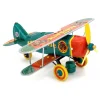 Saint John - Acrobatic Bear Plane Aeroplano Acrobatico Orso - Collectible Retro Wind Up Tin Toy - Metallic Blue Red - Tin Toys - Avvenice