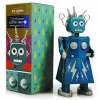 Saint John - Electra Robot - Collectible Retro Wind Up Tin Toy - Blue - Tin Toys - Avvenice