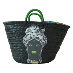 SicuLAB - Coffa Moro Black - Sicilian Artisan Handbag - Sicilian Coffa - Luxury High Quality Handicraft Bag - Avvenice