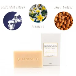 Skin Novels - Silver Light - Natural Soap with Nano-Silver & Jasmine - 100 % Natural Handmade Soap - Avvenice