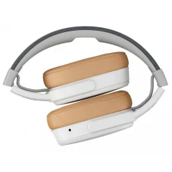 Skullcandy - Crusher - White / Tan - Bluetooth Wireless Over-Ear Headphones with Microphone - Noise Isolating Memory Foam - Avvenice