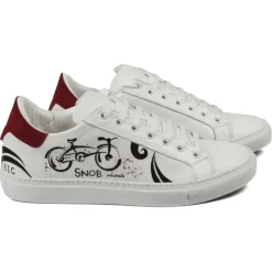Snob Sneakers - Bike Ride By Veronica Moon - Sneakers - White Leather - Handmade in Italy - Luxury Exclusive Collection - Avvenice