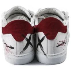 Snob Sneakers - Black Rose By Samantha - Sneakers - White Leather - Handmade in Italy - Luxury Exclusive Collection - Avvenice