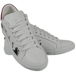 Snob Sneakers - I Love L.A. By Yo-Yo - Sneakers - White Leather - Handmade in Italy - Luxury Exclusive Collection - Avvenice