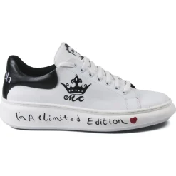 Snob Sneakers - Rebel Without A Cause By Veronica Moon - White Leather - Handmade in Italy - Luxury Exclusive Collection - Avvenice