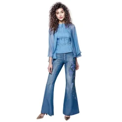 Sofia Provera - Ametista - Jeans - Luxury Exclusive Collection - Haute Couture Made in Italy - Luxury High Quality Dress - Avvenice