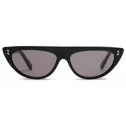 Stella McCartney - Glossy Black Round Sunglasses - Black - Sunglasses - Stella McCartney Eyewear - Avvenice