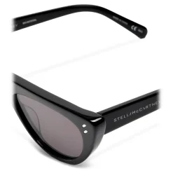 Stella McCartney - Glossy Black Round Sunglasses - Black - Sunglasses - Stella McCartney Eyewear - Avvenice