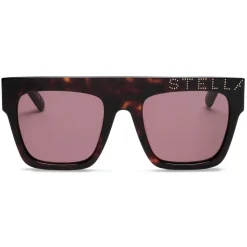 Stella McCartney - Havana Square Sunglasses with Logo - Havana - Sunglasses - Stella McCartney Eyewear - Avvenice