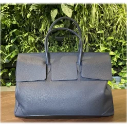 Suèi - Bag of Calf Leather - Blue Navy - Handmade in Italy - Luxury Exclusive Collection - Avvenice