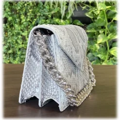 Suèi - Bag of Medium Size of Python Leather - Grey - Handmade in Italy - Luxury Exclusive Collection - Avvenice