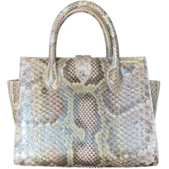 Suèi - Bag of Medium Size of Python Leather - Rose - Handmade in Italy - Luxury Exclusive Collection - Avvenice