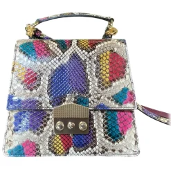 Suèi - Bag of Medium Size of Python Leather - Burgun - Handmade in Italy - Luxury Exclusive Collection - Avvenice