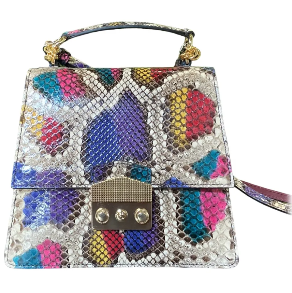 Suèi - Bag of Medium Size of Python Leather - Burgun - Handmade in Italy - Luxury Exclusive Collection - Avvenice