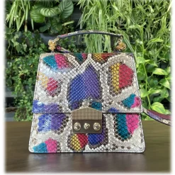 Suèi - Bag of Medium Size of Python Leather - Burgun - Handmade in Italy - Luxury Exclusive Collection - Avvenice