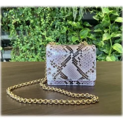 Suèi - Bag of Mini Size of Python Leather - Rose - Handmade in Italy - Luxury Exclusive Collection - Avvenice