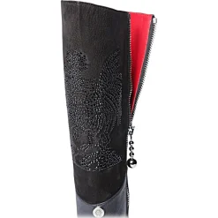 Suèi - Black Boots with Rhinestone Rooster - Black - Dark Brown - Handmade in Italy - Luxury Exclusive Collection - Avvenice